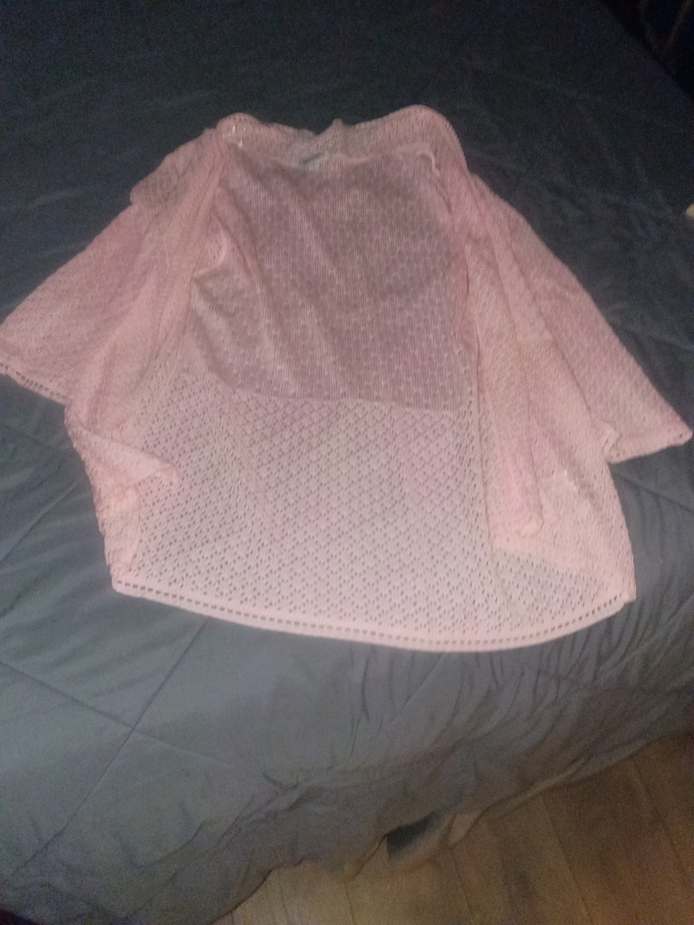 Open Front Soft Pink Colored Cardigan Top